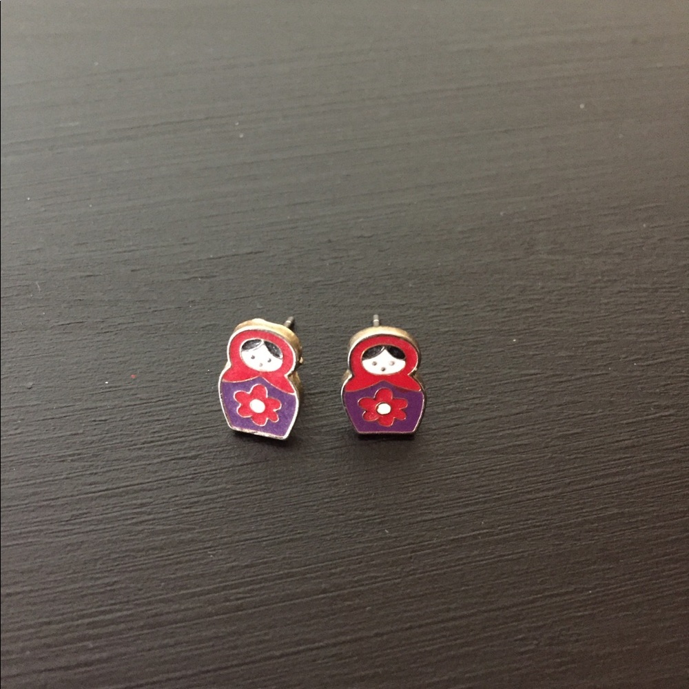 Russian doll stud earrings